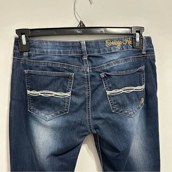 Indigo Rein Women's Cropped Denim Jeans - Dark Blue - Picture 7 of 9